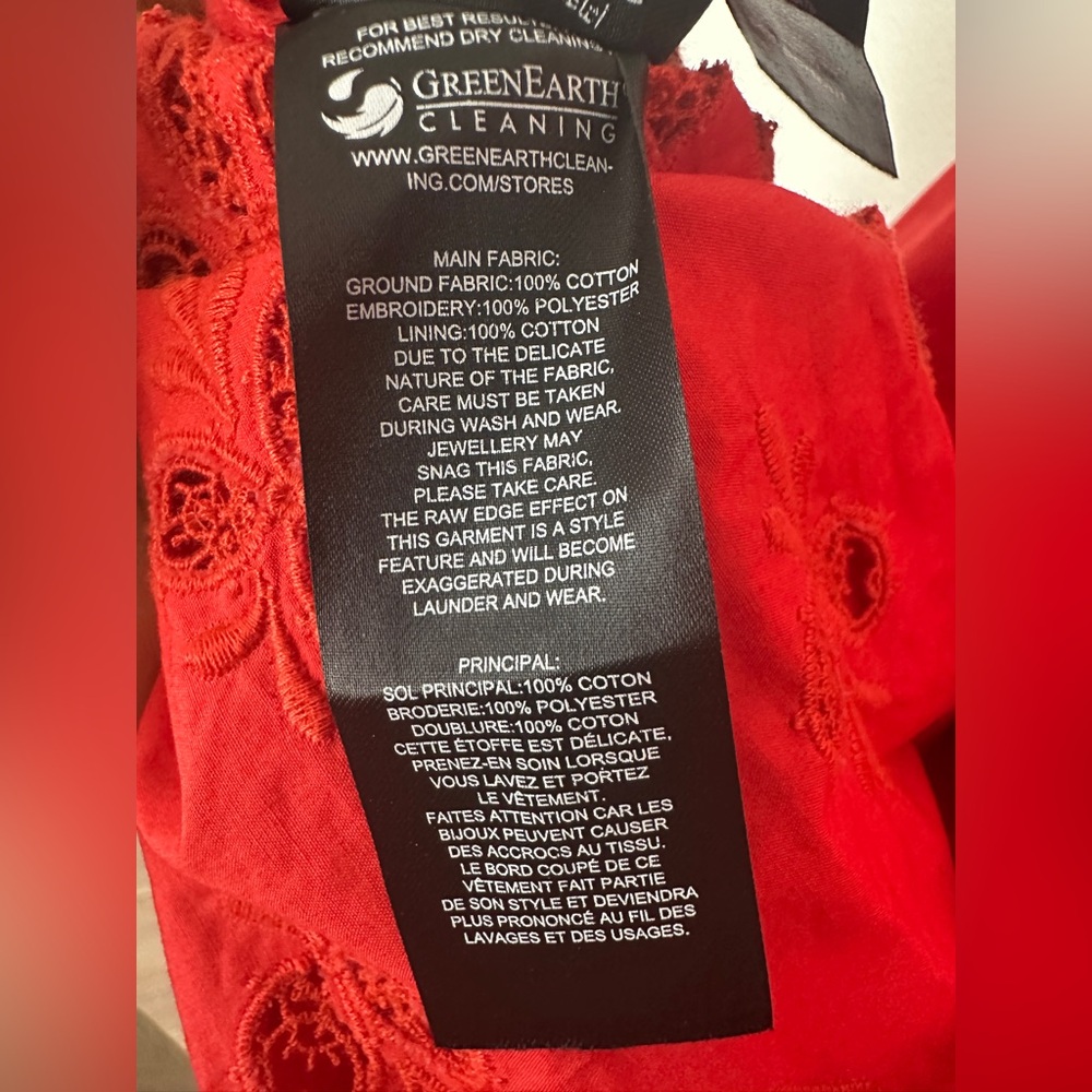 Self-Portrait Broderie Embroidered Lace Red Midi‎ Dress size 6 - Picture 12 of 16